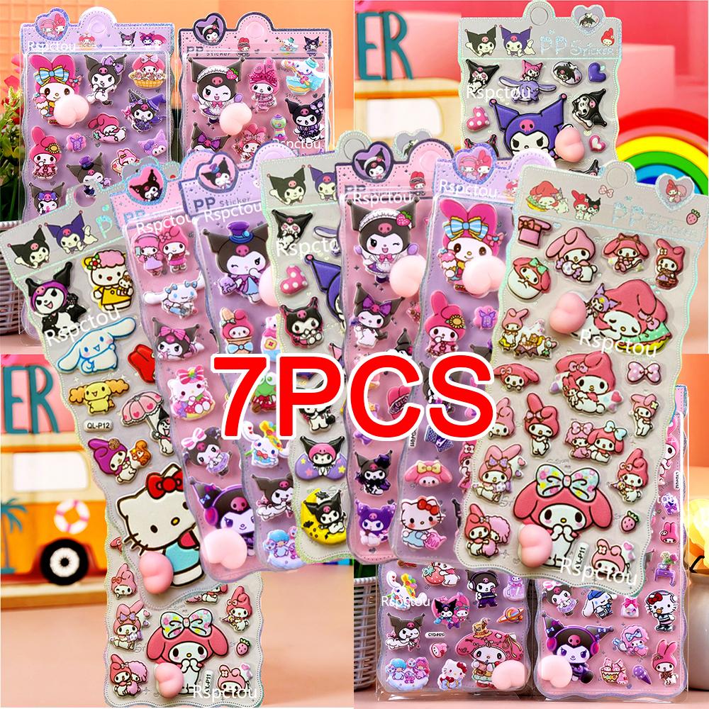 Cartoon Sanrio Happy Buttock Stickers Soft Pinchable Decompression Toy Decals Notebook Phone Luggage Sticker Decoration Supplies