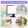 Removable Sticky Note Holder, Acrylic Desktop Memo Message Board, Transparent Portable Monitor Memo Stand for Any Computer and Laptop