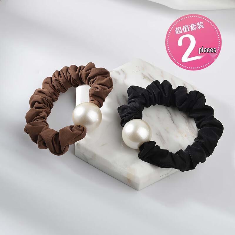 CHIMERA Elastic Hair Ties with Round Beads 2-piece set