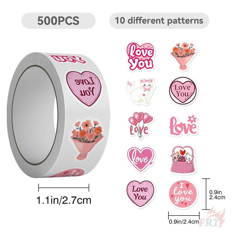 

500 шт./рулон розового цвета ко Дню святого Валентина - Сладкая любовь Детские награды Наклейки - DIY Скрапбукинг Декор Альбом Запечатывание Этикетки Наклейки