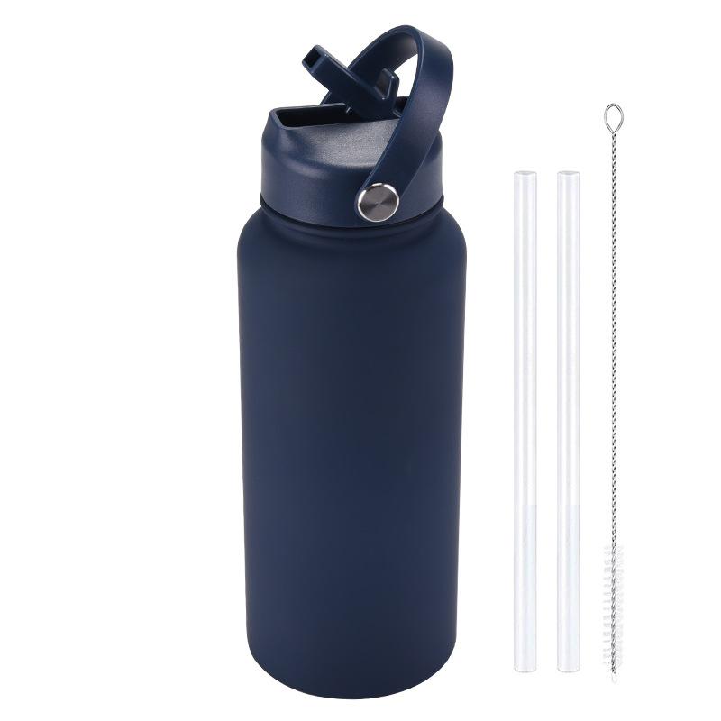 PuraCool Personalised Water Bottle 1000ml/1L/32oz Insulated Thermos Customised Tumbler Flask with Straw