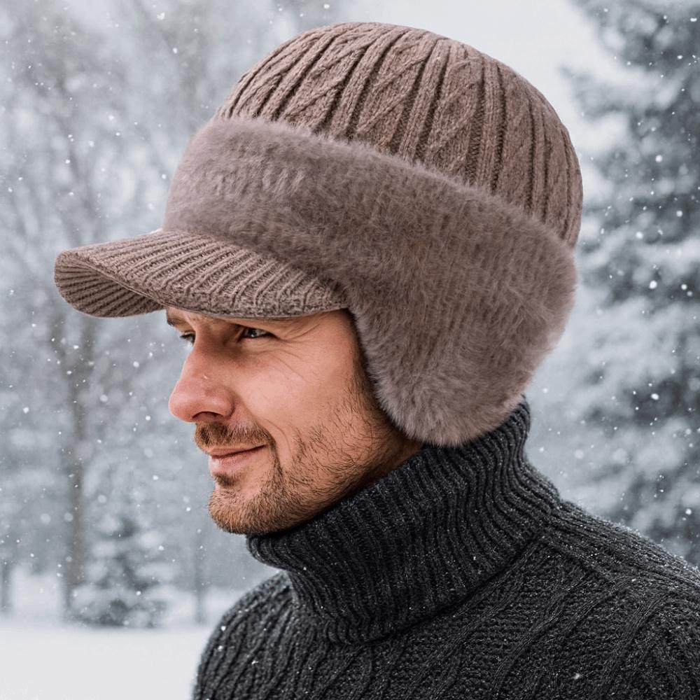 Warm Baseball Knitted Cap Thickened Knitted Peaked Hat Ear Protective Ear Protector Cap Winter