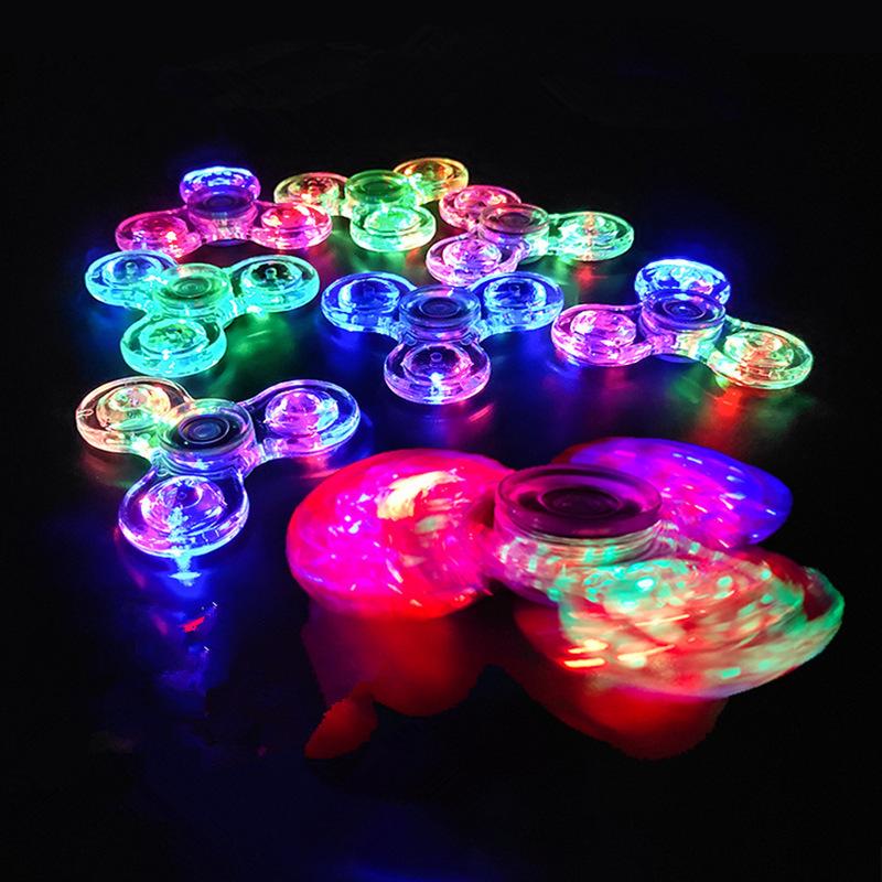 Led Light Up Fidget Spinner - Glow In Dark Hand Spinner, Edc Stress Relief Toy For Adults & Kids, Finger Decompression