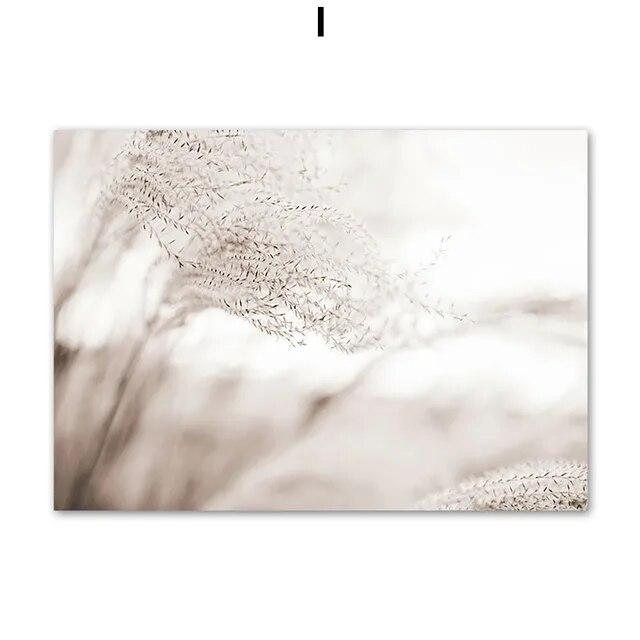 Dandelion Reed Purple Flower Sea Grass Sunset Nordic Poster  Pictures Wall Art Print Canvas Painting Decoration For Living Room