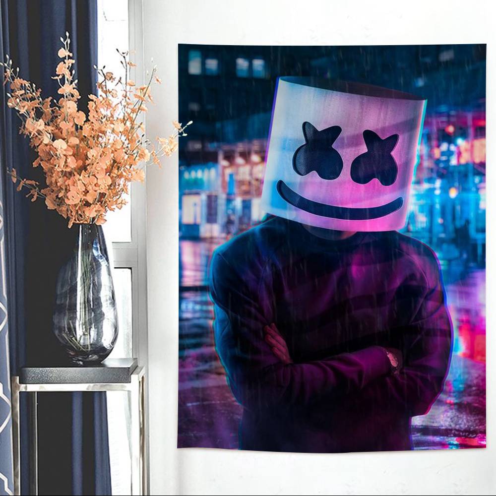 

DJ MMarshmello Cartoon Tapestry Wall Hanging Decoration Household Home Decor 74x94cm(29x37in)