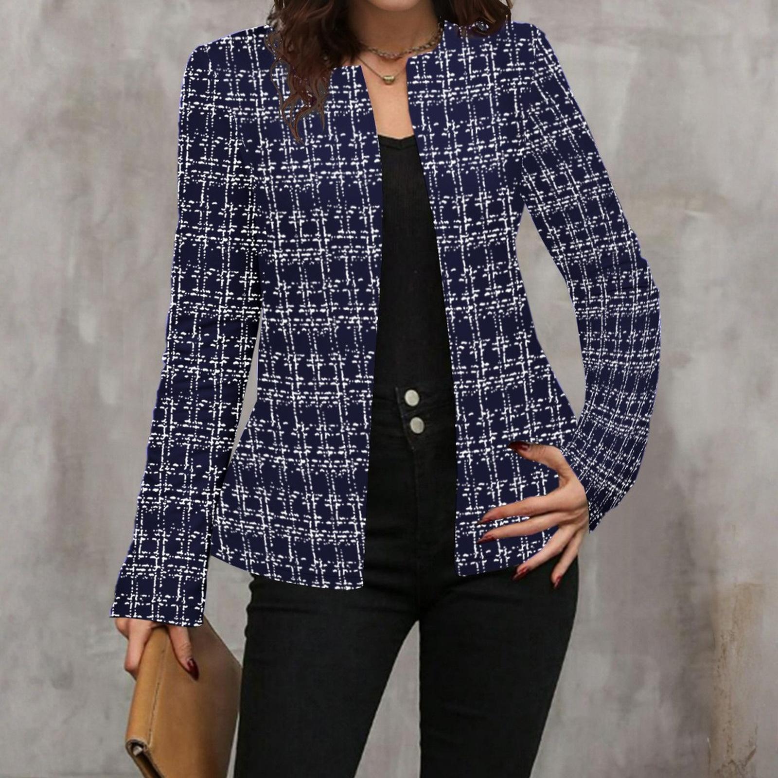 

Женский модный кардиган на пуговицах с круглым вырезом и длинными рукавами XXL синий