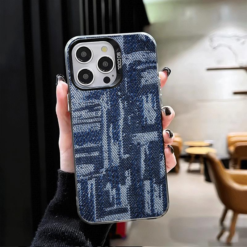 Retro Denim Pattern Soft Phone Case for iPhone 15 16 17 Pro Max 17Air 16E 14 Plus 13 12 Mini Shockproof Cover Back Shell