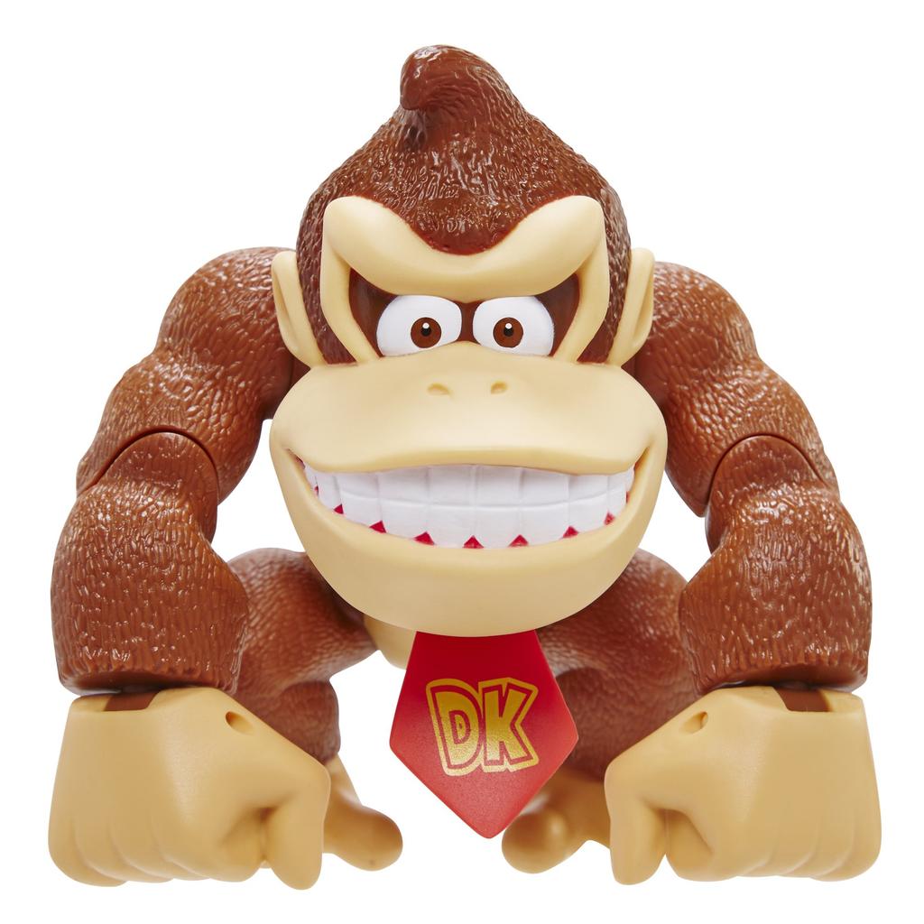 Nintendo Super Mario 6" / 15cm Tall Donkey Kong Action Figure with Pose Function, Perfect for Play and Display for Kids and Collectors Ages 3 and Up.