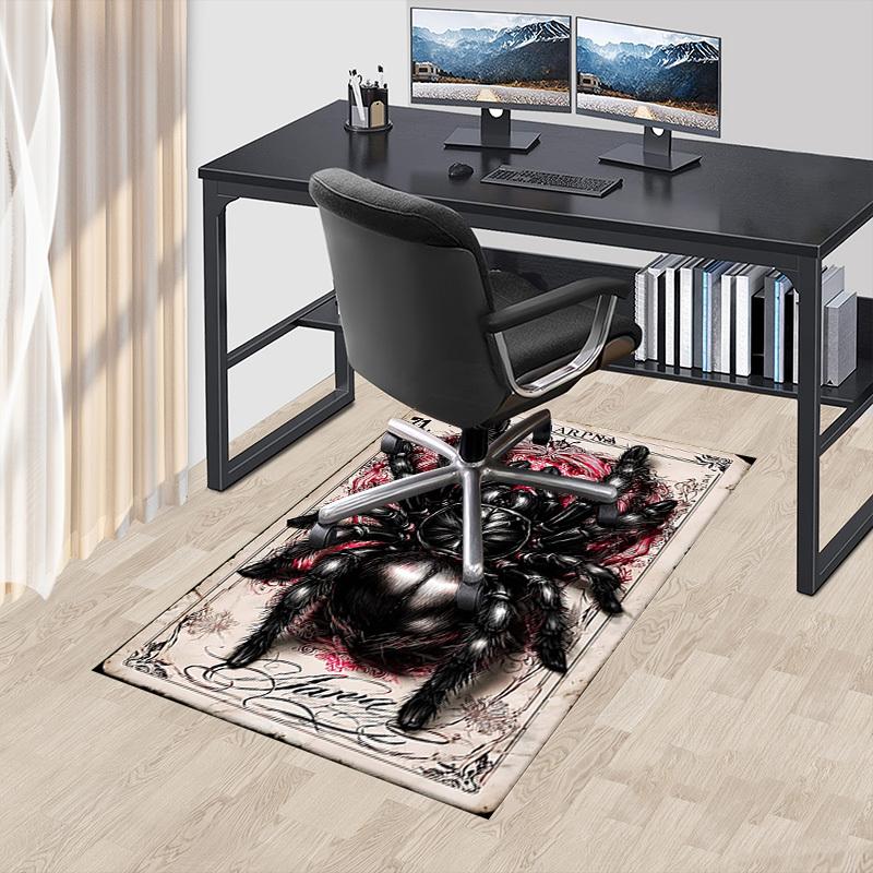 1PC Tarantula Ink Non-Slip Floor Carpet Compatible for Office&Living Room&Bedroom&Dining room - Flat - Weave Machine-S0381