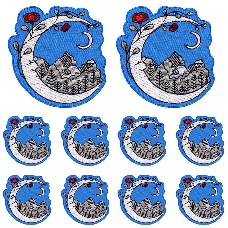 5 szt./Partie Księżyc Motyl Taśma Kwiat Haftowana Naszywka Kreskówkowe Naszywki Na Ubrania DIY Naszywki Do Naprasowywania Na Ubrania Naklejki Do Naszywania