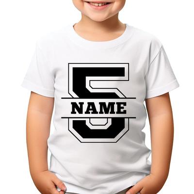 Customisable Number 5 Birthday T-Shirt Boys Personalise With Name & Age #TA-195