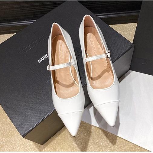 

Французские туфли-лодочки на высоком каблуке женские 2025 весна и лето новые золотые на ремешке с острым носком с мелким вырезом на танкетке темпераментные одинарные туфли 40