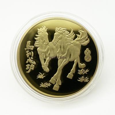 40mm Chinese Coins Lucky Animal Horse Collectible Coins Metal Collection New Year Souvenir