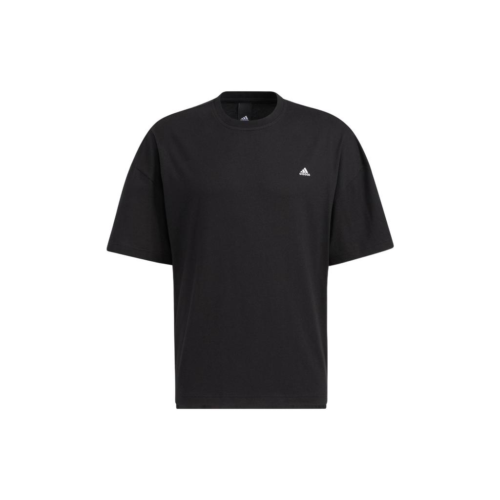 Adidas Solid Color Sports Pullover Short Sleeve T-Shirt Men Tops Black HC9979