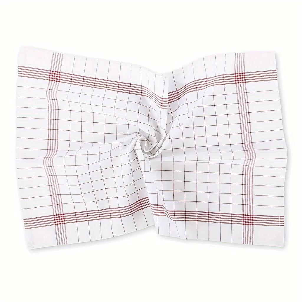 1/4/6pcs Classic Plaid Dish Towel Scouring Pad, Soft Large Size Kitchen Towel, Suitable for Bar and Kitchen Cleaning