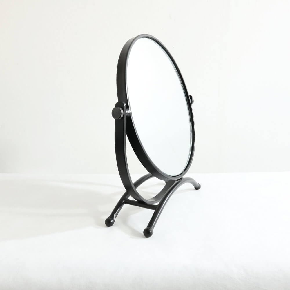Tabletop Mirror 360 Degree Rotation Makeup Black Mirror Double-Sided Mirror,