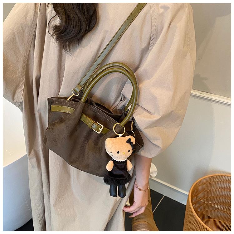 Retro Frosted Women's Crossbody Bag - 2025 Autumn/Winter Edition: Color Block Handbag, Versatile and High-End