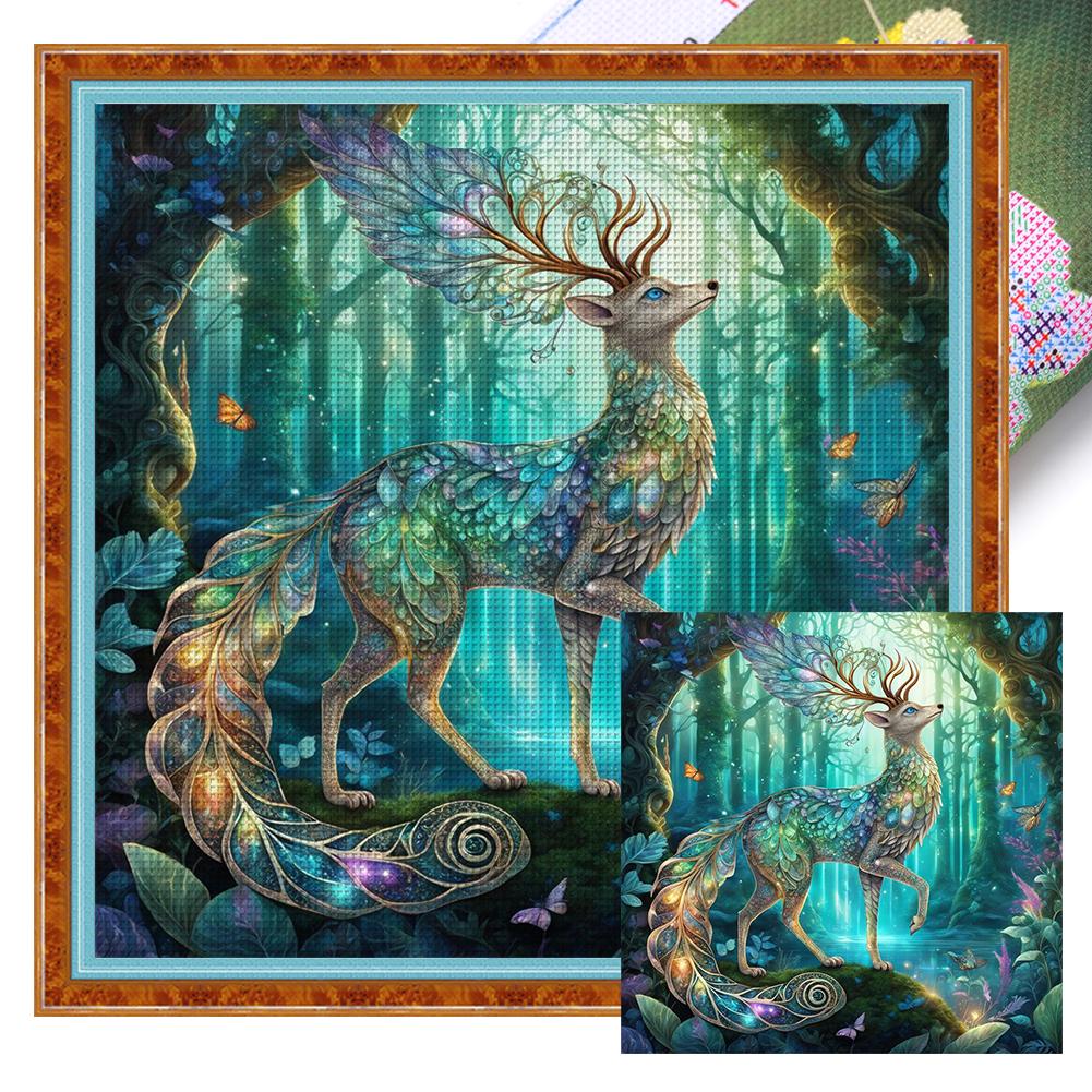 

Полный комплект для вышивки крестиком из эко-хлопка 14CT с принтом животных