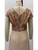 Elegant V-Neck Sequin Chiffon Sleeveless Dress for Spring/Summer 2025