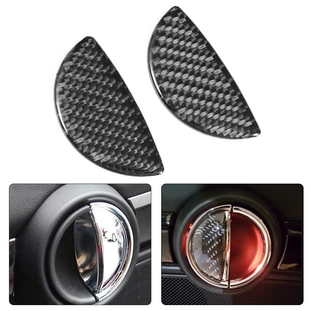 KIMISS 2pcs Car Door Handle Sticker Carbon Fiber for Mini Cooper R55 R56 R60 R61
