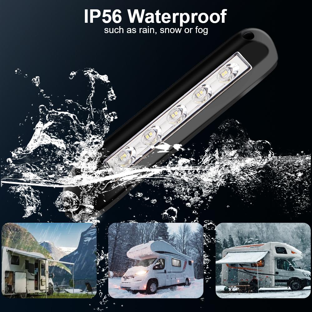 Light Bar RV Van Trailer Exterior Lamp Caravan Accessories Waterproof Caravan Interior Wall Lamps LED Awning Porch Light 12V/24V