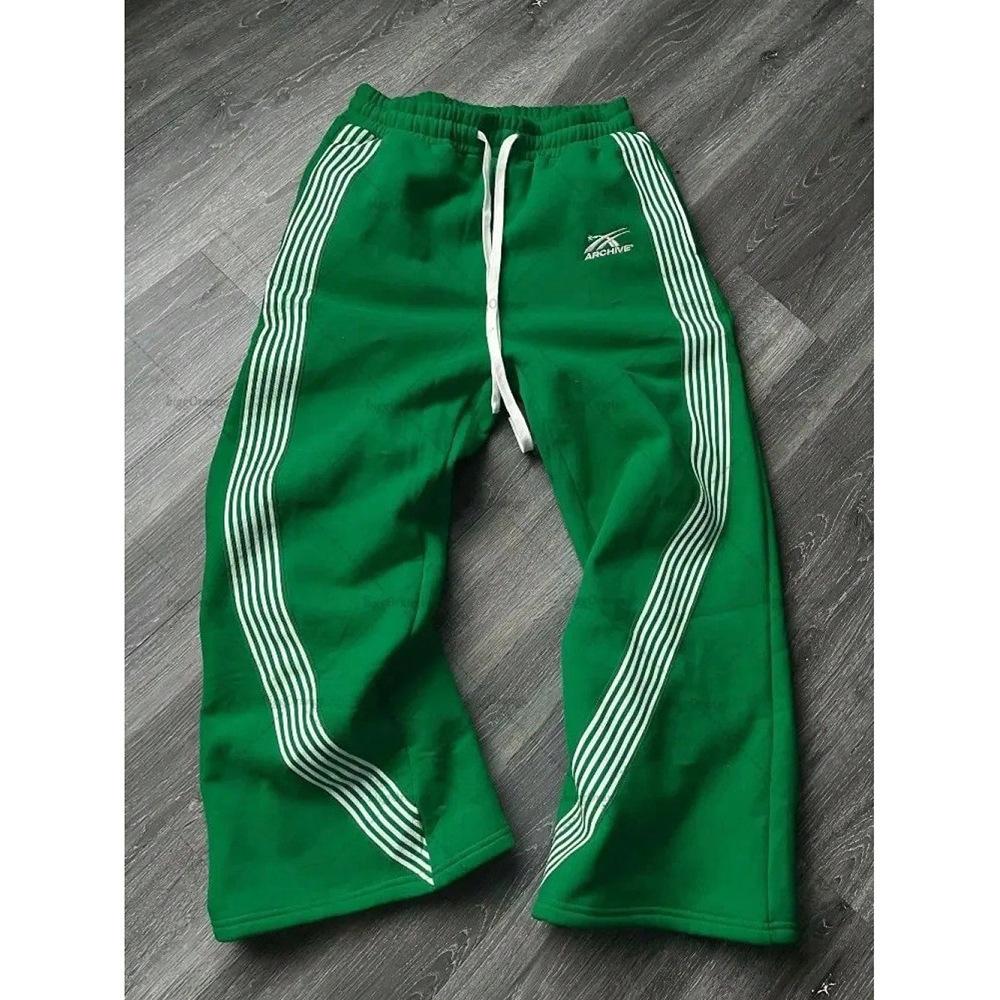 Casual Stripe Men's Loose Straight Leg Sport Pants Autumn Versatile Style Cross-Border Loose Fit All-Match Trousers