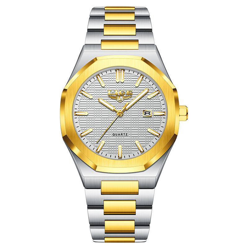 Fashion LIGE Top Brand Luxury Mens Watches Business Steel Quartz Wristwatches 30M Waterproof Luminous Watch Men Gifts Reloj