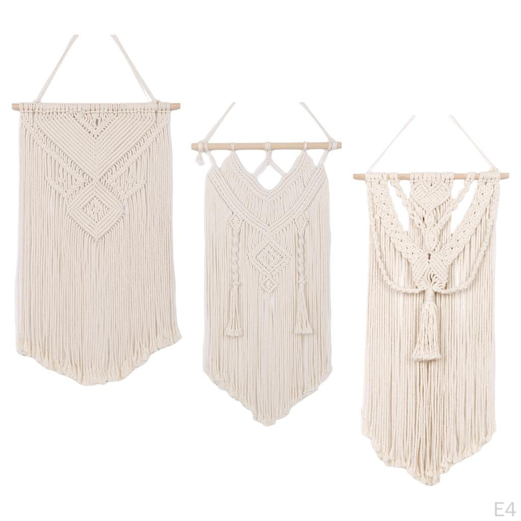 Beige Wall ing Tapestry, Bohemian Macrame Tassel Decoration Woven Tapestry Party Background