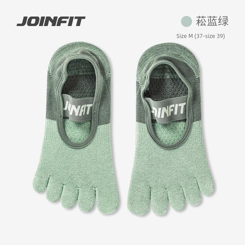

Joinfit Five-Toe Socks Adult Women s Professional Sports Fitness Toe Socks Elastic Short Yoga Socks Non Slip Song Blue and Green M Code (37-39) [One Pair]]