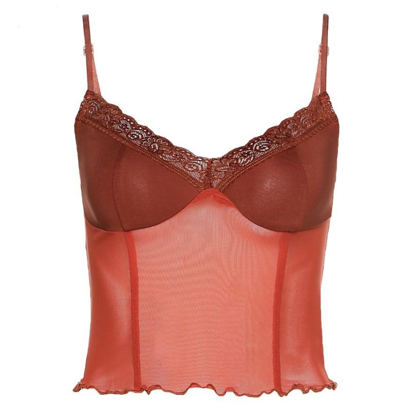 Brown 2021 Vintage Clothes Y2k Corset Crop Top Women Gothic Sexy Cyber Baby Tee Aesthetic Grunge 90s Ropa Fairycore Summer New