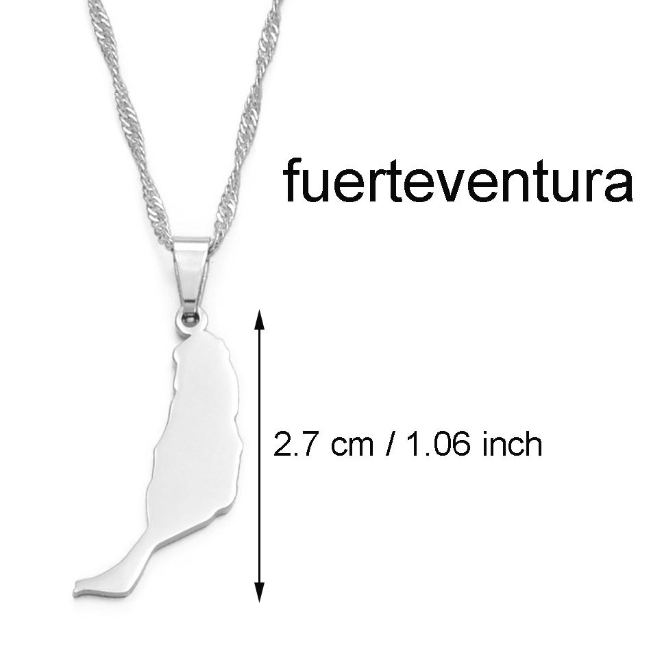Spanien Kanarische Inseln Teneriffa/Gran Canaria/Fuerteventura/La Palma/Lanzarote Kartenanhänger Halsketten Damen Mädchen Schmuck #120121