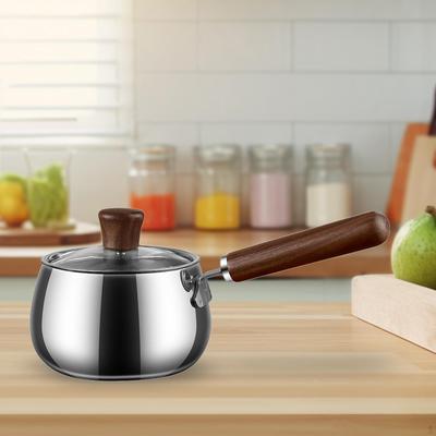 Non-stick Cooking Pot with Lid, Saucepan, Stainless Steel, Milk And Noodle Pot, Cookware,