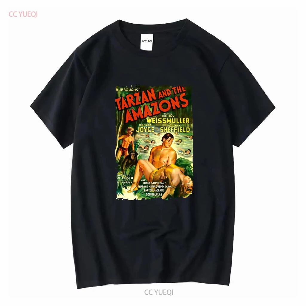 Tarzan And The Amazons 40s Action Adventure Movie T Shirt Long or Short Sleeves Vintage Washed Designer Clothes Fashion