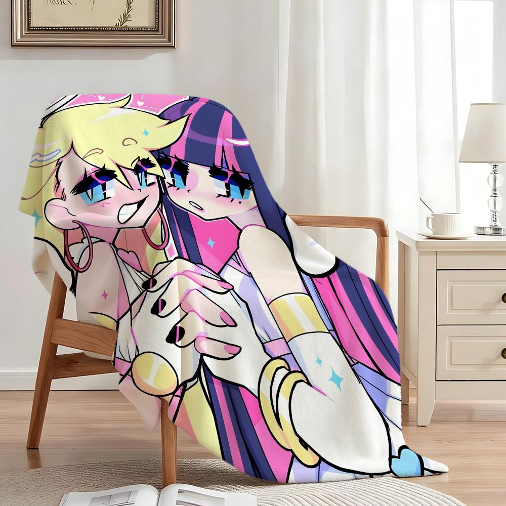 Anime P-Panty Stocking Throw Flannel Throw Blanket,Bed Home Office Nap Blanket Travel,Camping,Picnic Blanket Soft Decor