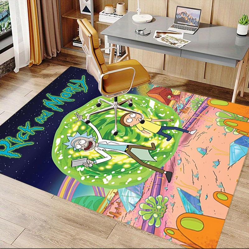 Rick Morty Adventure Carpet For Playroom Bedroom Living Room Sofa Home Decorkids Game Area Rug Nonslip Floor Mat