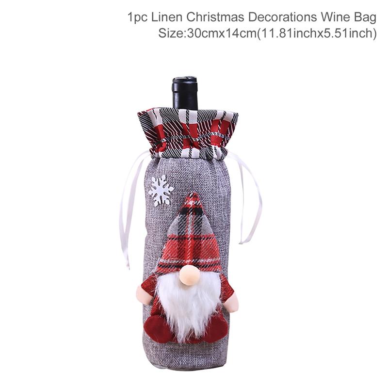 Christmas Wine Bottle Cover Merry Christmas Decorations For Home Christmas Ornament Xmas Table Decor New Year 2026 Navidad Gift