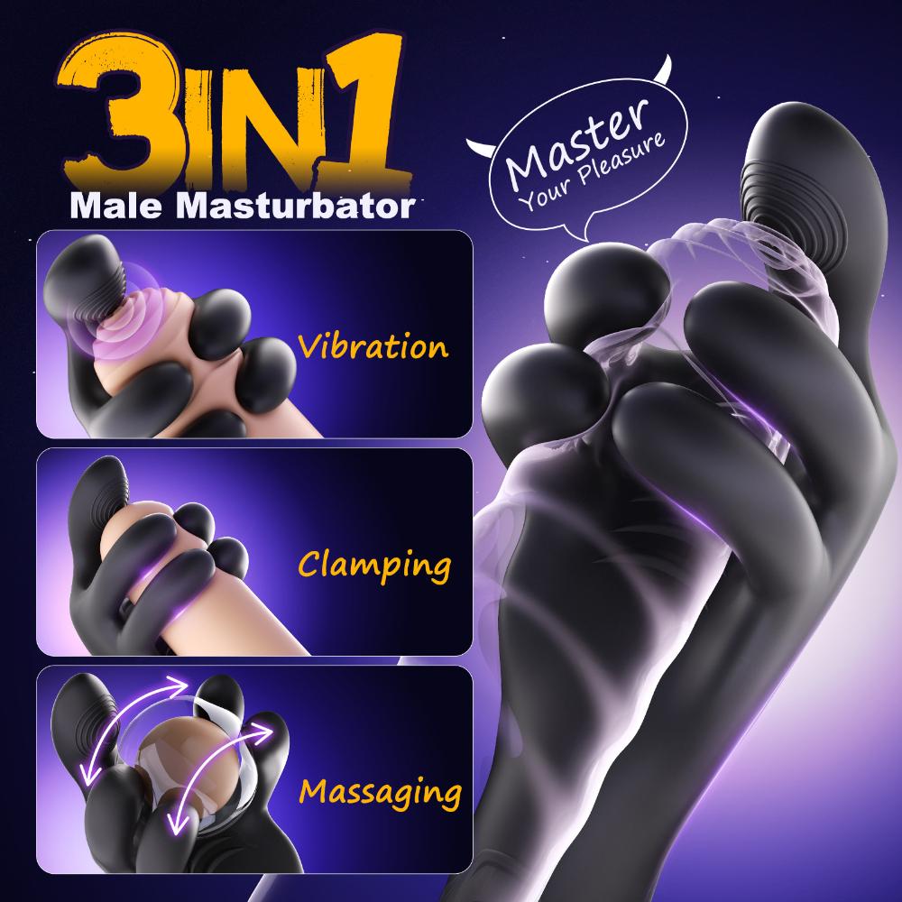 Hands-Free Automatic Male Masturbator - Portable Silicone Stroker with Suction Cup, Discreet Adult Toy