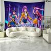 Demon Hunters Kpop Wall Tapestry Aesthetic Wall Hanging Printed Fabric Blanket Decorative Tapestries for Bedroom Living Room Home Decor