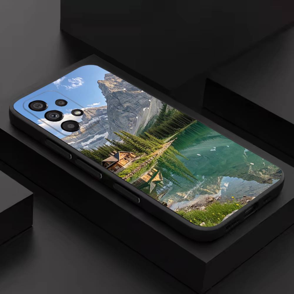 Natural Mountains Scenery For Samsung S 26,25,24,23,22,30,21,10,9,Ultra,Plus,Lite,FE,4,5G Black Soft Case Phone Case