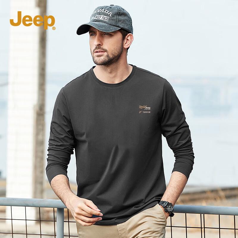 Jeep Men's American Style Long Sleeve Printed T-Shirt