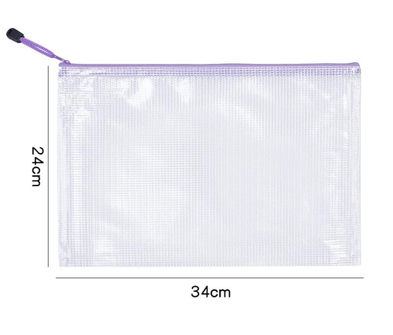 3pc Thickened Transparent Document Bag A4 Official Document Bag Mesh Zipper Bag, Large Capacity A4 File Bag, Waterproof File Bag