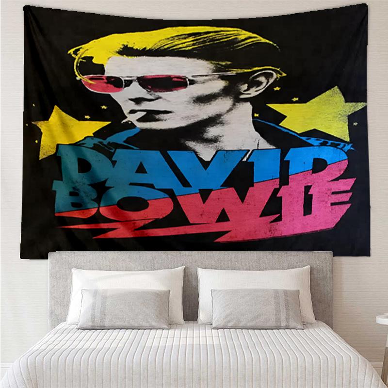 David Bowie Print Tapestry, Backdrop, Easy Setup, Ideal for Bedroom, Office & Living Room, with Aesthetic Wall Hanging Decor.