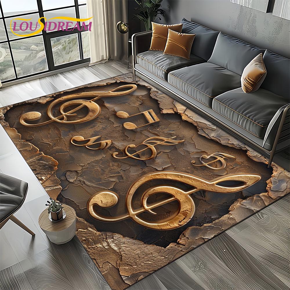 Note Music Colorful Musical Score Cartoon Dream Carpet Rug for Living Room Bedroom Home Sofa Decoration,Kid Non-slip Floor Mat