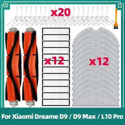 Kompatibel für Dreame D9 D9 Max L10 Pro Trouver Roboter LDS Staubsauger Finder Staubsauger Roboter Teile Hauptseitenbürste Wischmopp Hepa-Filter