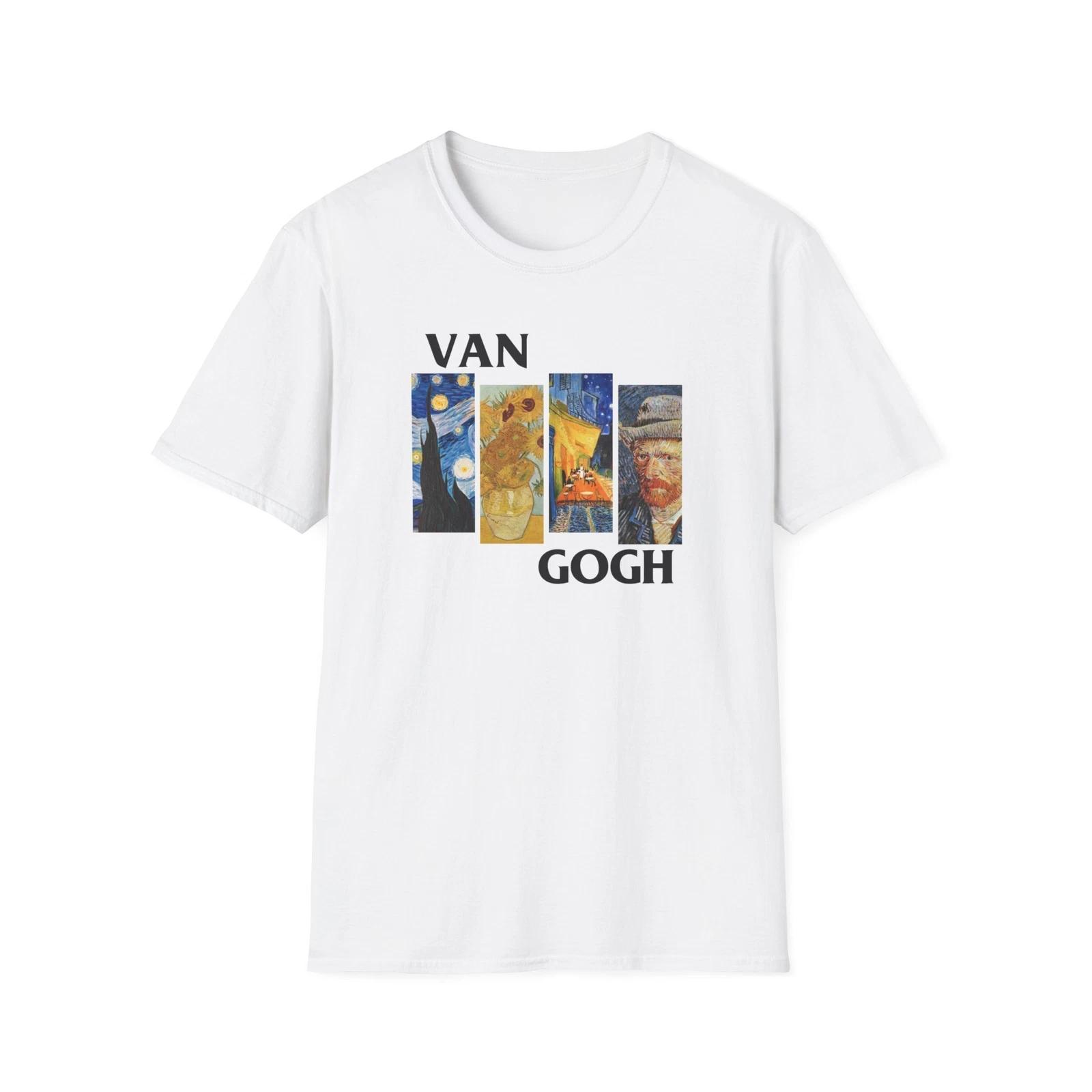 Van Gogh T-Shirt Vincent starry night sunflowers cafe terrace grey felt hat art 3XL