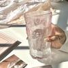 285ml/380ml Cocktail Glass Home Juice Tea Beverage Mugs Pink Glacier Cup Trendy Personalized Wine Glasses Lemon Soda Water Cup