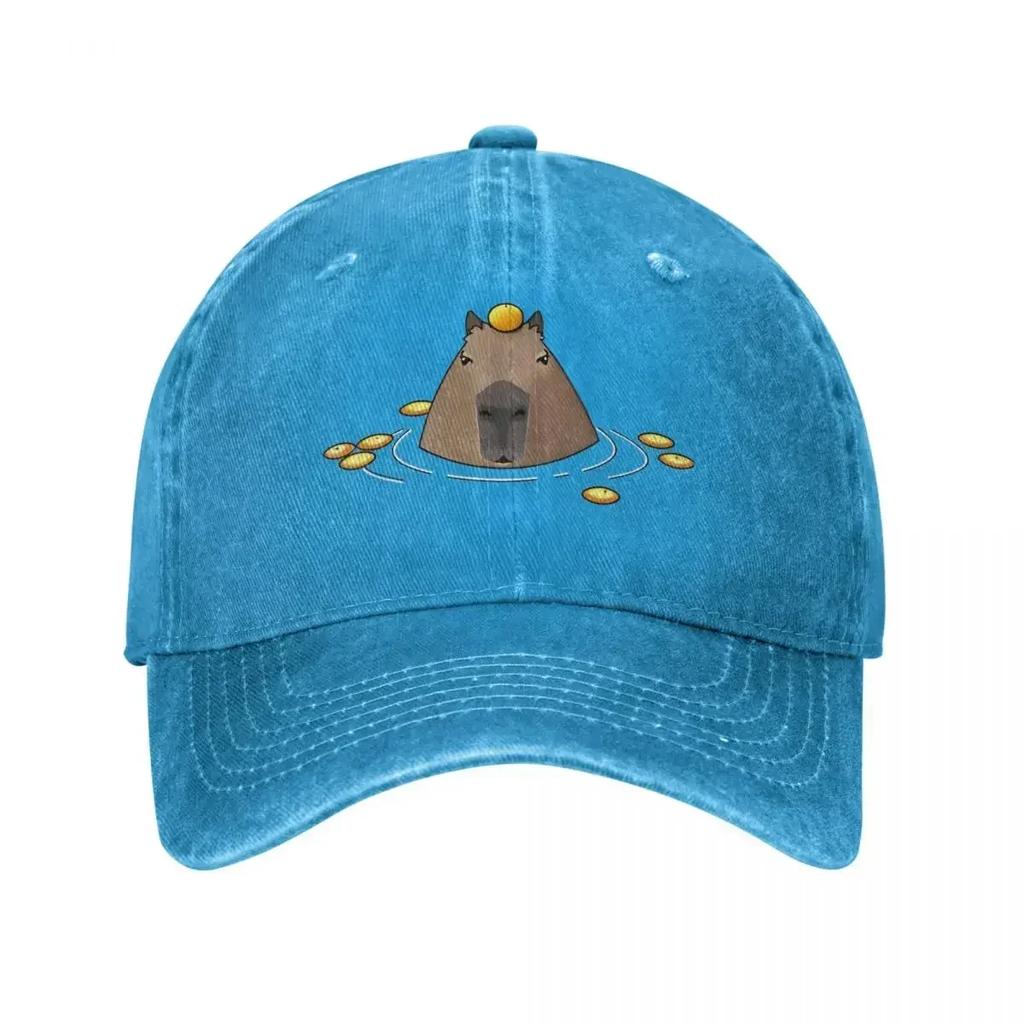 Vintage Lustiges Capybara Tier Baseballkappen Herren Damen Used Baumwolle Snapback Kappe Outdoor Laufen Golf Geschenk Hüte Kappe