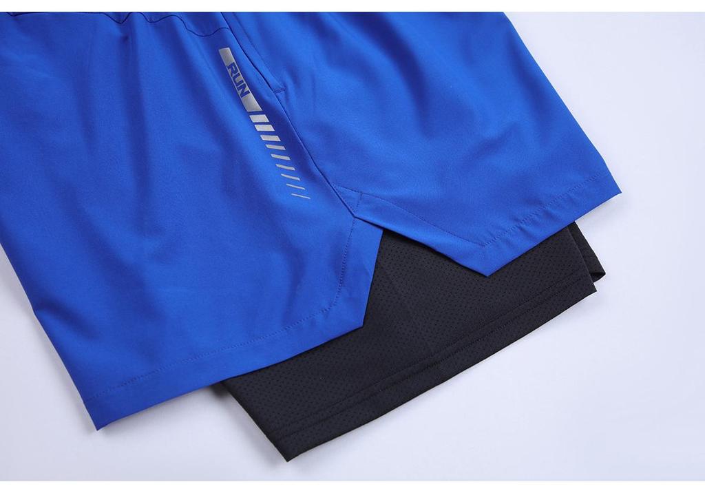 2024 Men's Quick-Dry Running Shorts: European American Two-in-One with Pocket & Sweat Towel