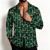 Men's Casual Shirt Jacket Loose Fit with Lapel Collar Breathable for Spring Christmas