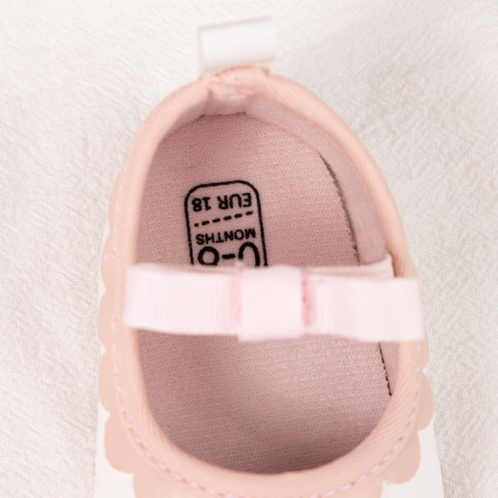 Baby Girl Princess Bow Lace Non-Slip Soft Leather Walking Shoes (0-1 Year)